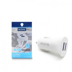 ACCETEL CAR CHARGER CC150B--2.1A DUAL USB PORT WHITE ACCETEL CAR CHARGER CC150B--2.1A DUAL USB PORT WHITE